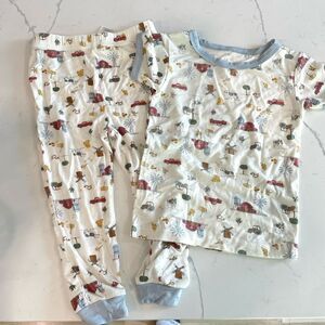 Milkberry Bamboo Farm Animals Pajamas Set 2 Piece Set Baby Toddler Sz 24 Months